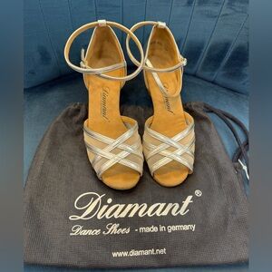 Diamant Ballroom Latin Dance Shoes Silver UK 4.5 (Fits US 6.5) Made in Germany